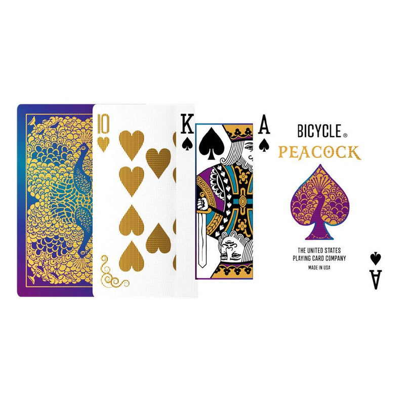 Purple Peacock Bicycle Playing Cards