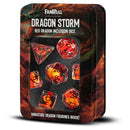 Dragon Storm Dice Set (7) - Red Dragon Inclusion