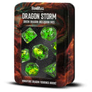 Dragon Storm Dice Set (7) - Green Dragon Inclusion