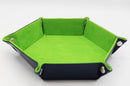 Navy with Lime - Leatherette & Velvet Hex Dice Tray