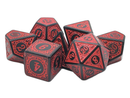 Red Magical Runes - Old School 7 Piece RPG Dice Set