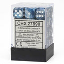 Chessex Dm7 Lustrous 12mm D6 Slate/White (36)
