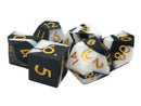 Black & White w/ Gold - Old School 7 Piece Silicone Dice Set