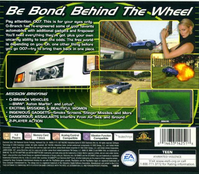 007 Racing PlayStation Back Cover