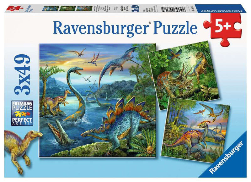 Dinosaur Fashion 3 x 49 Puzzle