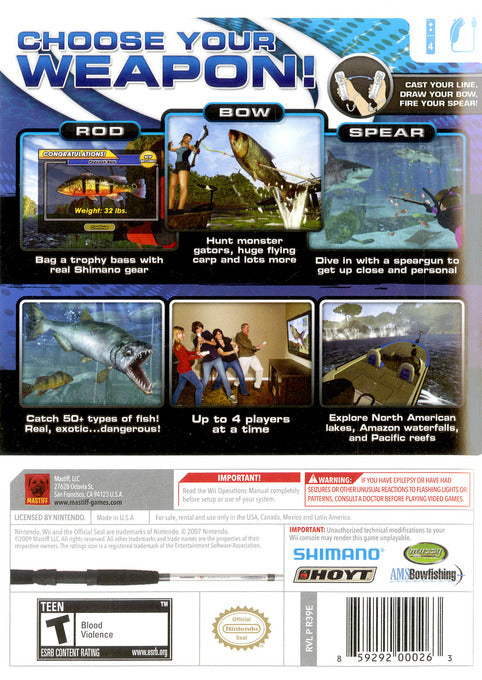 Shimano Xtreme Fishing Back Cover - Nintendo Wii Pre-Played