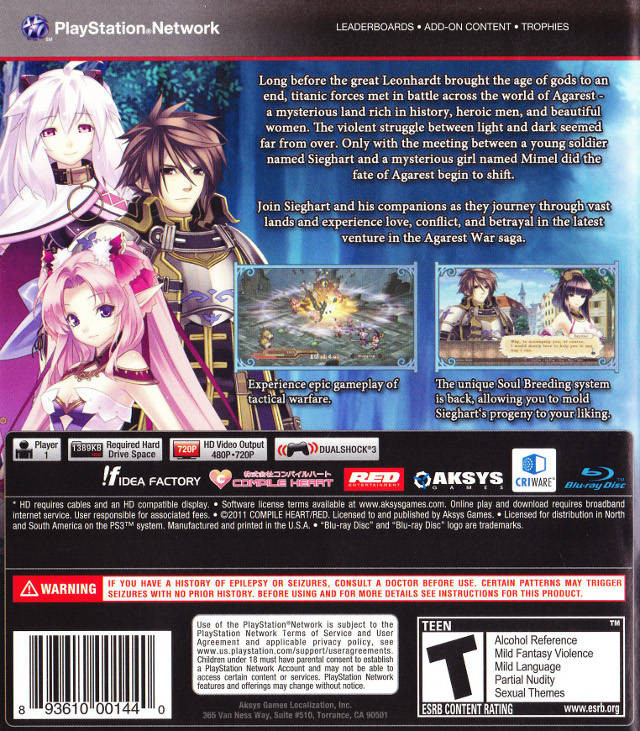 Record of Agarest War Zero - Playstation 3 Pre-Played Back