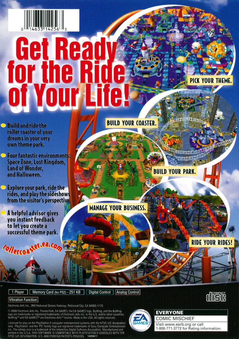 Roller Coaster Themepark Back Cover - Playstation 2 Pre-Played