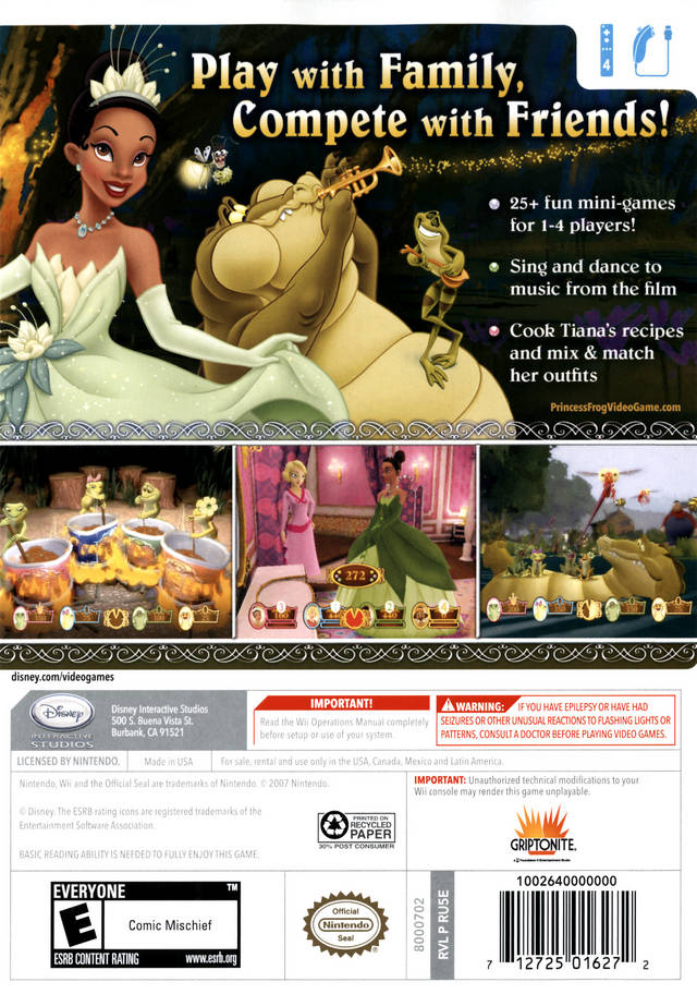 The Princess and the Frog - Nintendo Wii Pre-Played