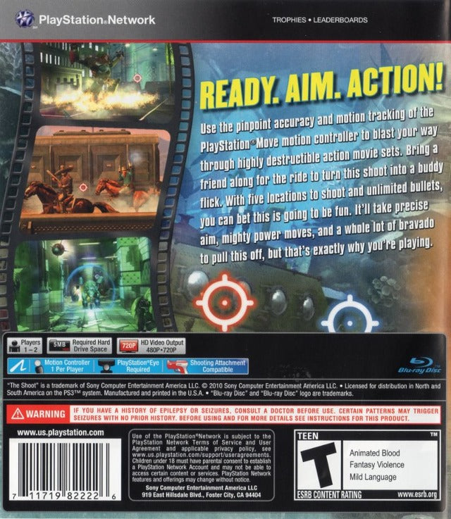 The Shoot Back Cover - Playstation 3 Pre-Played