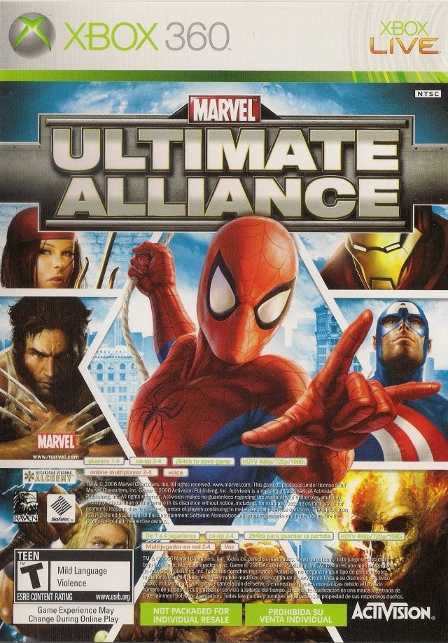 Marvel Ultimate Alliance / Forza Motorsport 2: 2-in-1 Edition Front Cover - Xbox 360 Pre-Played