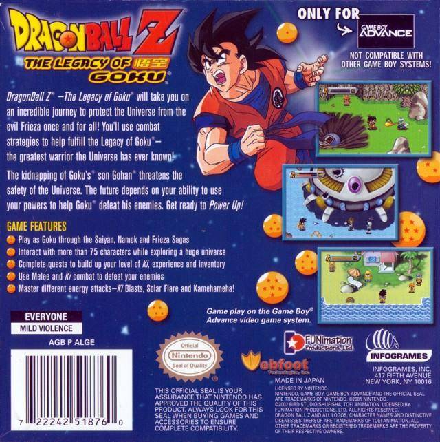 Dragon Ball Z Legacy of Goku - Nintendo Gameboy Advance Pre-Played