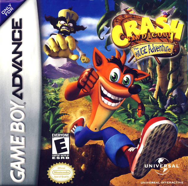 Crash Bandicoot The Huge Adventure Front Cover - Nintendo Gameboy Advance Pre-Played