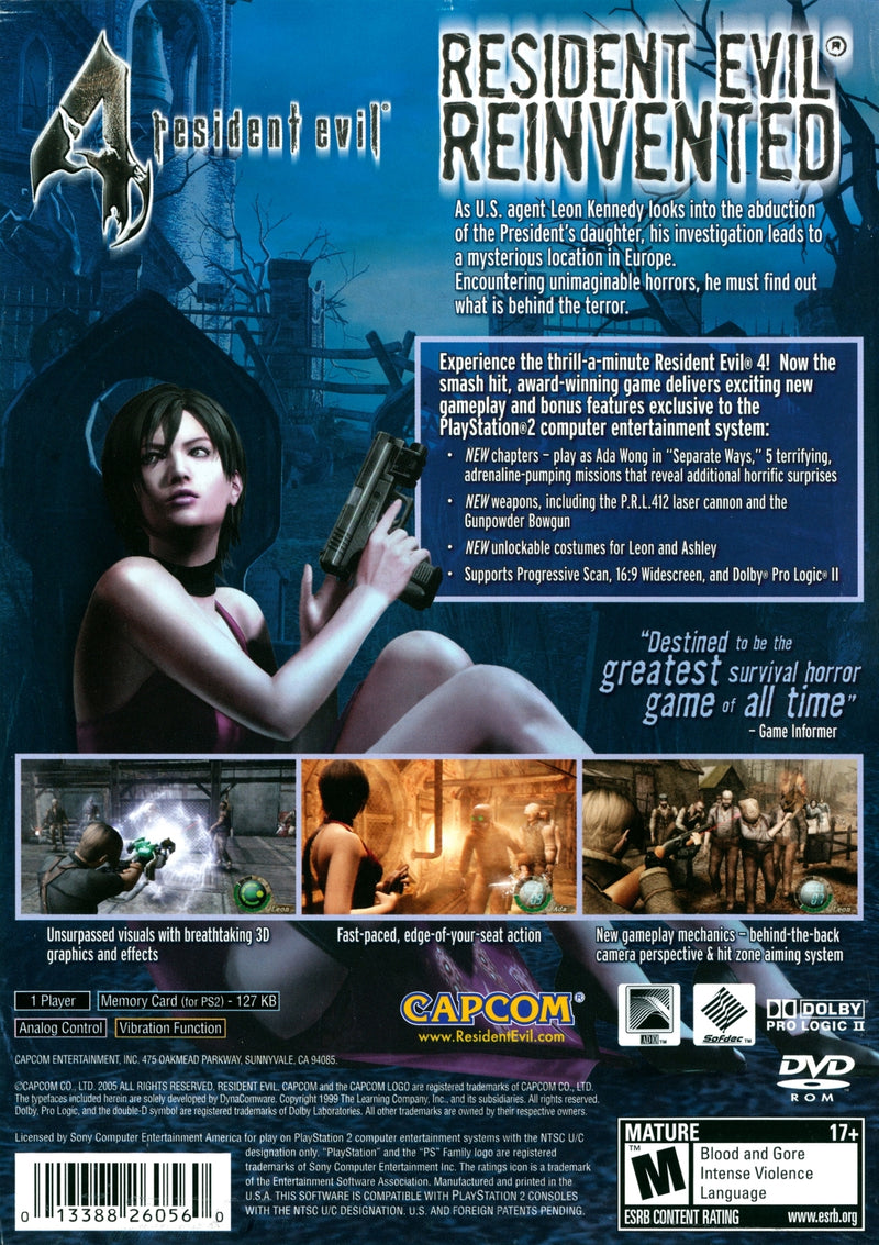 Resident Evil 4 Back Cover - Playstation 2 Pre-Played