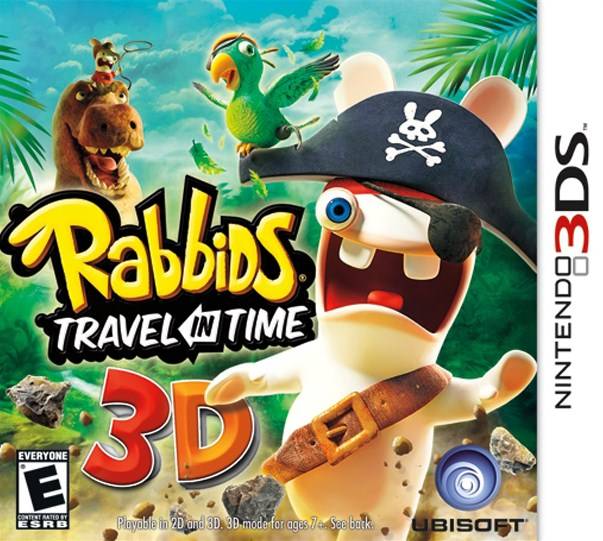 Raving Rabbids Travel in Time Front Cover - Nintendo 3DS Pre-Played