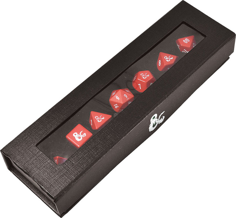 Heavy Metal Red and White RPG Dice Set - Dungeons & Dragons RPG