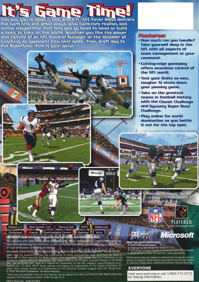 NFL Fever 2003 - Xbox Pre-Played
