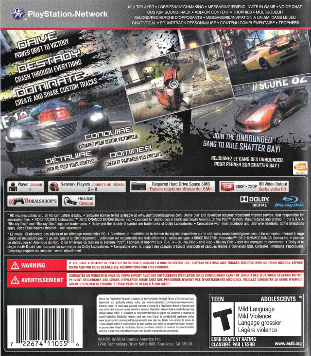 Ridge Racer Unbound - Playstation 3 Pre-Played