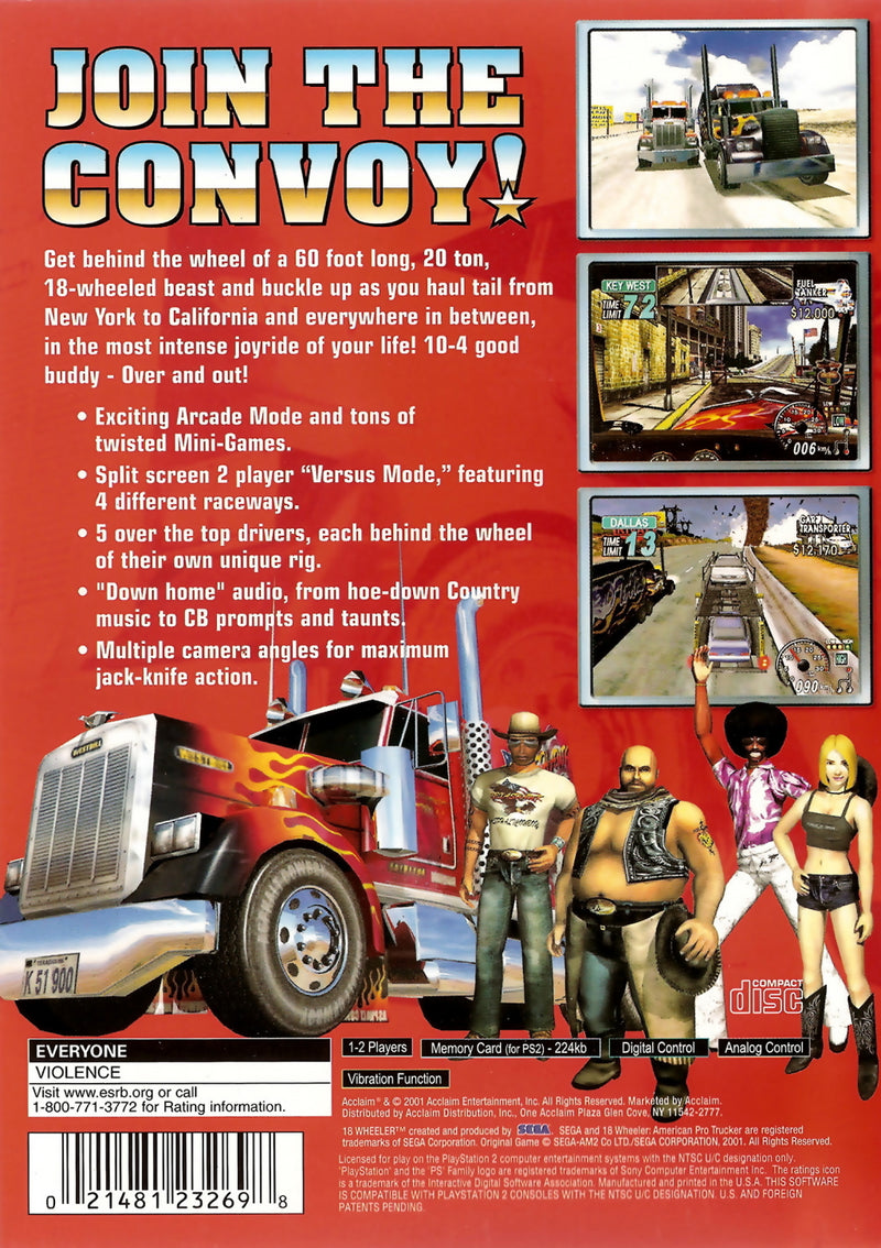 18 Wheeler American Pro Trucker PlayStation 2 Back Cover