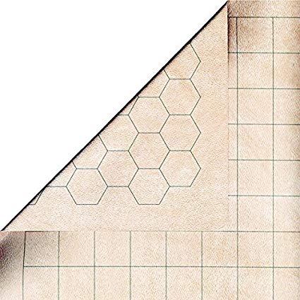 Chessex Double-Sided Battlemat With 1 Inch Squares/Hexes