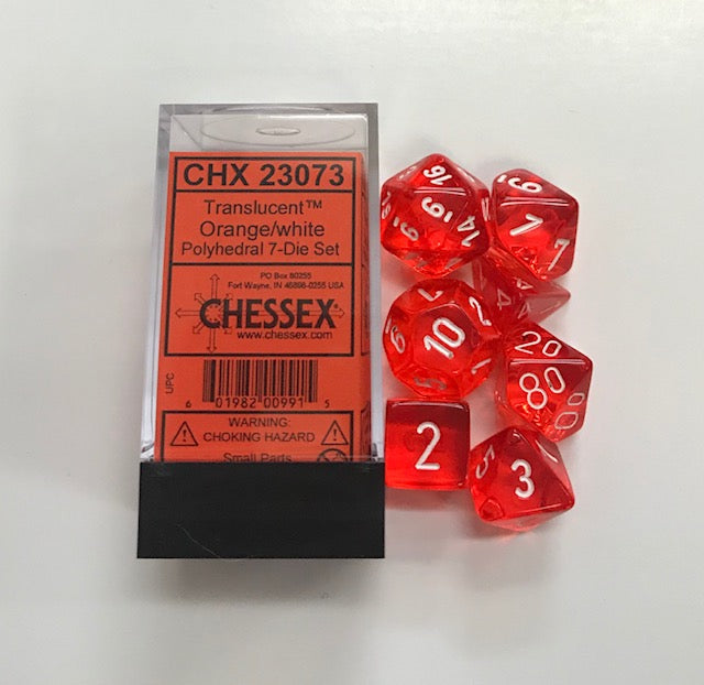 Chessex Translucent Poly Orange/White (7)