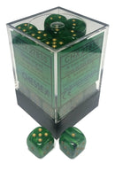 Vortex 12mm D6 Dice Block - Green/Gold/Black (36)