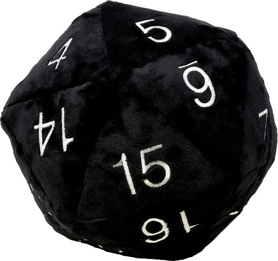 Black with Silver - Jumbo D20 Dice Plush