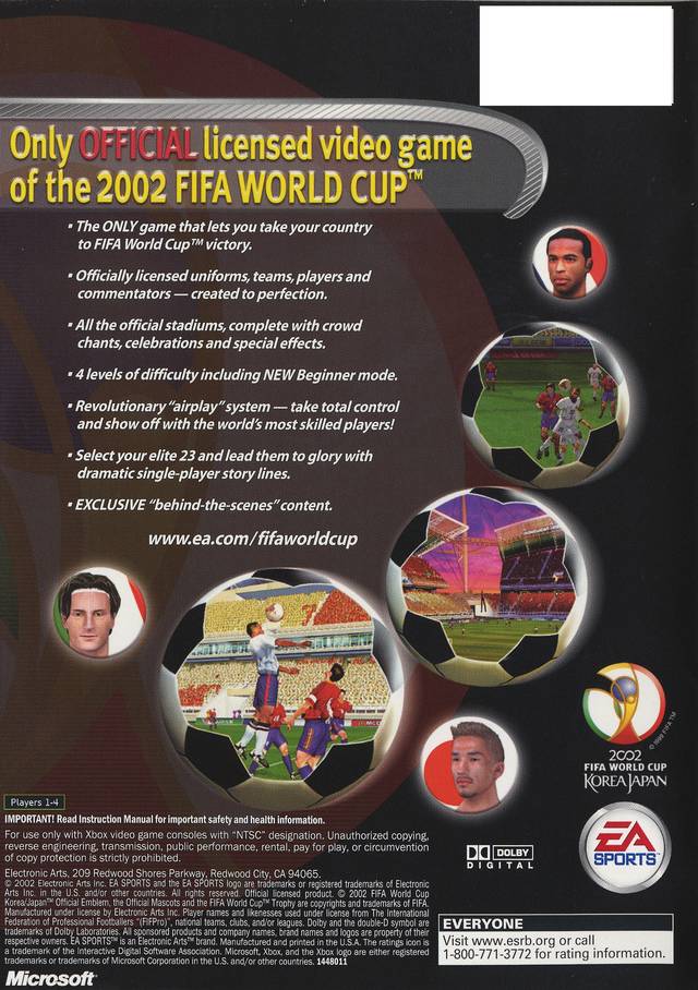 2002 FIFA World Cup Xbox Back Cover