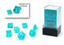 Chessex Translucent Mini 7-Die Set - Teal/White