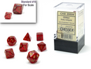 Chessex Glitter Mini 7-Die Set - Ruby/Gold