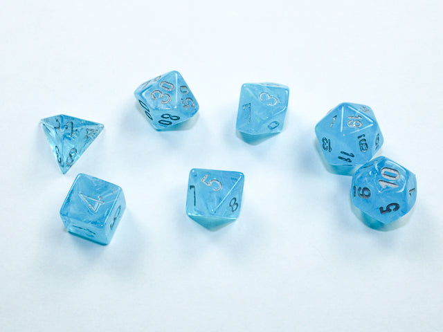 Chessex Luminary Mini 7-Die Set - Sky/Silver