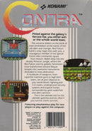 Contra Back Cover - Nintendo Entertainment System, NES Pre-Played