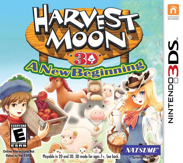 Harvest Moon A New Beginning Front Cover - Nintendo 3DS Pre-Played