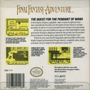 Final Fantasy Adventure Back Cover - Nintendo Gameboy Pre-Played