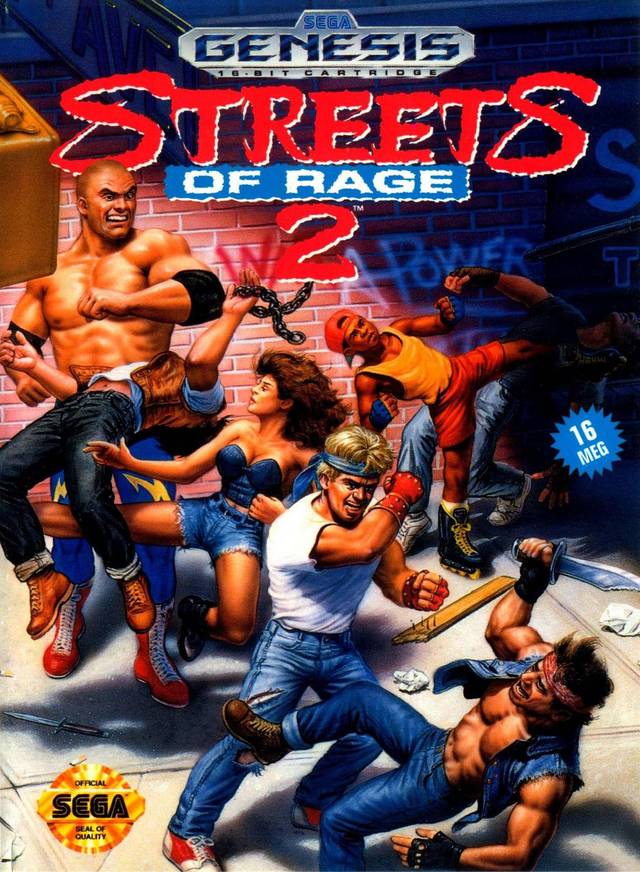 Streets of Rage 2 Front Cover Complete in Box - Sega Genesis Pre-Played