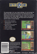 Hydlide Back Cover - Nintendo Entertainment System, NES Pre-Played