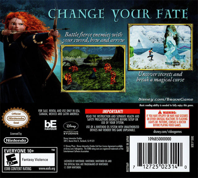 Disney's Brave Back Cover - Nintendo DS Pre-Played