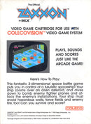 Zaxxon Back Cover - ColecoVision Pre-Played