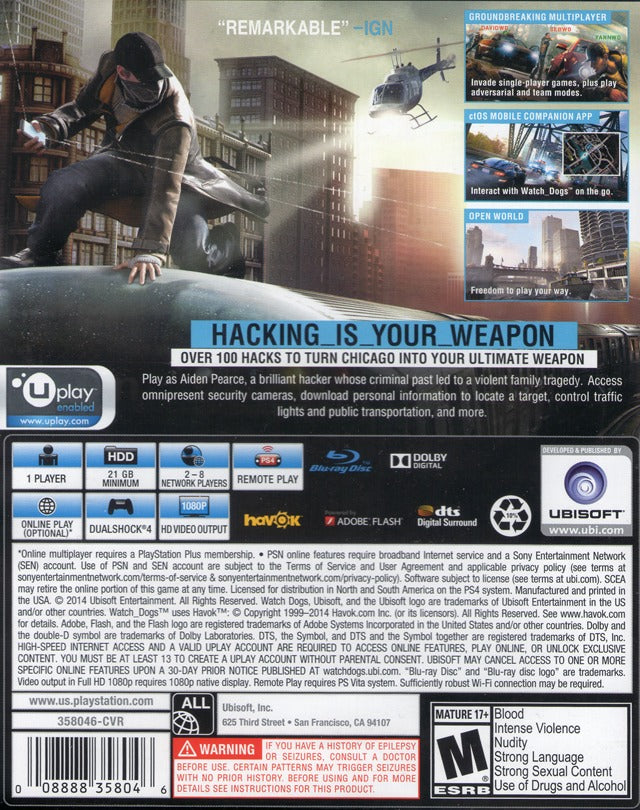 Watch Dogs - Playstation 4 Pre-Played