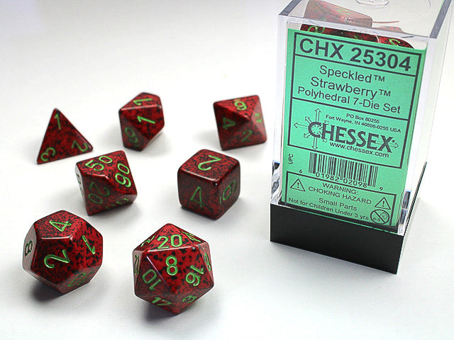 Chessex Speckled Poly Set Strawberry (7)