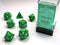 Chessex Opaque: Poly Set Green/White (7)