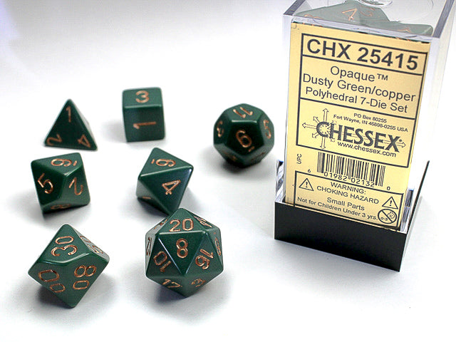 Chessex Opaque: Poly Dusty Green/Copper (7)