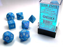 Chessex Opaque Poly Set Light Blue/White (7)