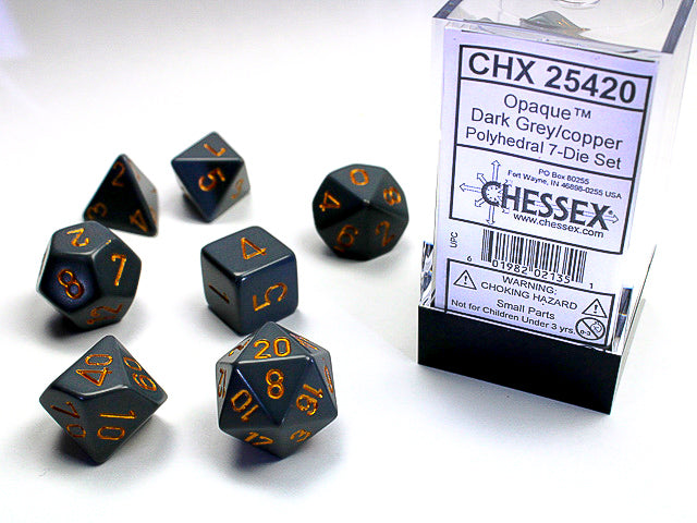 Chessex Opaque: Poly Dark Grey/Copper (7)