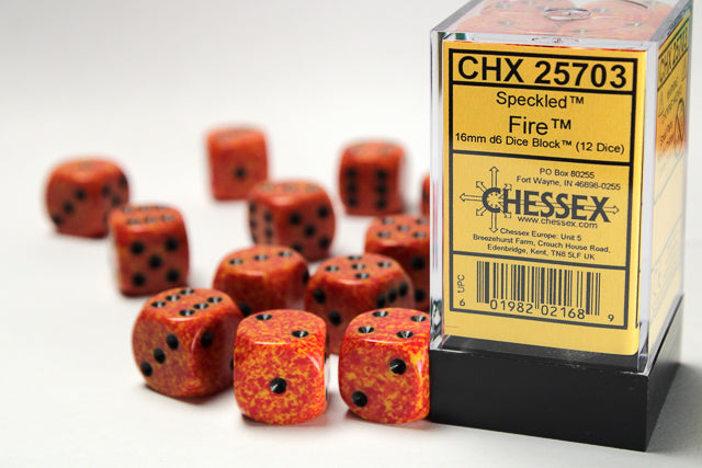 Chessex Speckled 16mm D6 Fire (12)