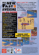 NBA Live 95 Complete in Box Back Cover - Sega Genesis Pre-Played