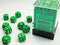 Chessex Opaque 12mm D6 Dice Block (36) - Green/White