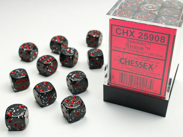 Chessex Speckled 12mm D6 Dice Block (36) - Space
