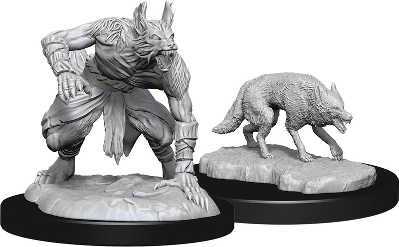 Jackalwere & Jackal W14 - Dungeons & Dragons Nolzur's Marvelous Unpainted Miniatures