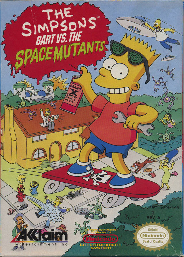 The Simpsons Bart vs the Space Mutants Front Cover - Nintendo Entertainment System, NES Pre-Played